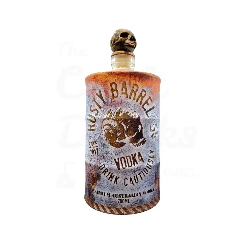Rusty Barrel Vodka + Skull Shot Glass Twin Pack 700ml - Alcohol