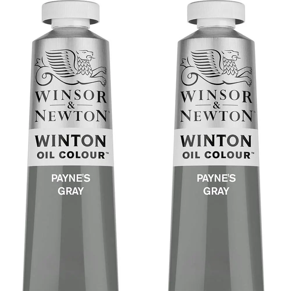 2x Winsor & Newton 200ml Winton Oil Colour Paint Artist/Painting Payne's Gray - Hobbies