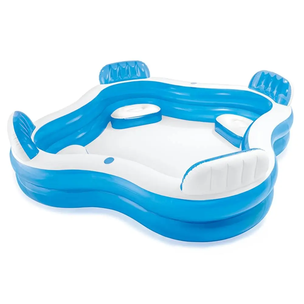 Intex Swim Centre 228cm Family Lounge Inflatable Pool w/ Seats/Drink Holders BL - Home & Garden