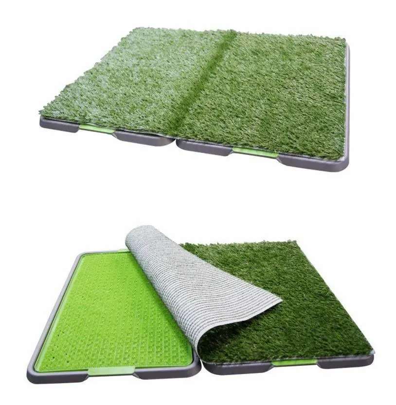 Large 86x68cm Portable Dog Pet Training Potty Patch Grass Toilet Loo Tray - Pets