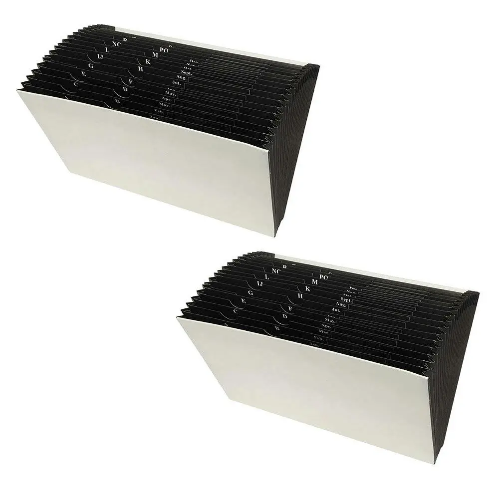 2PK Marbig 21 Pockets Foolscap/A4 Expanding No Flap file/Organiser/Archive/Folio - Office
