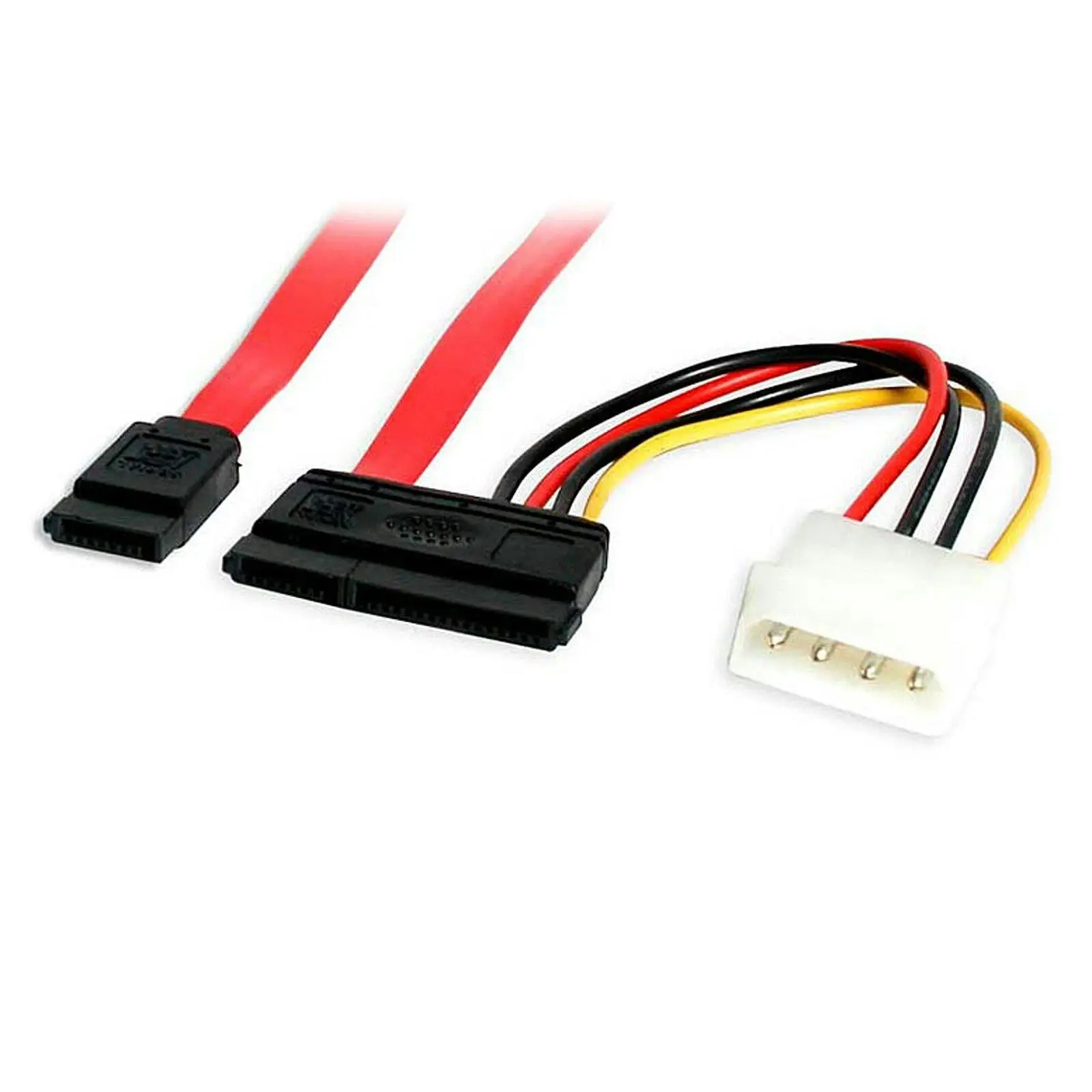 Star Tech 18in SATA Serial ATA Data & Power Combo Cable HDD/SSD/DVD Drive Red - Electronics