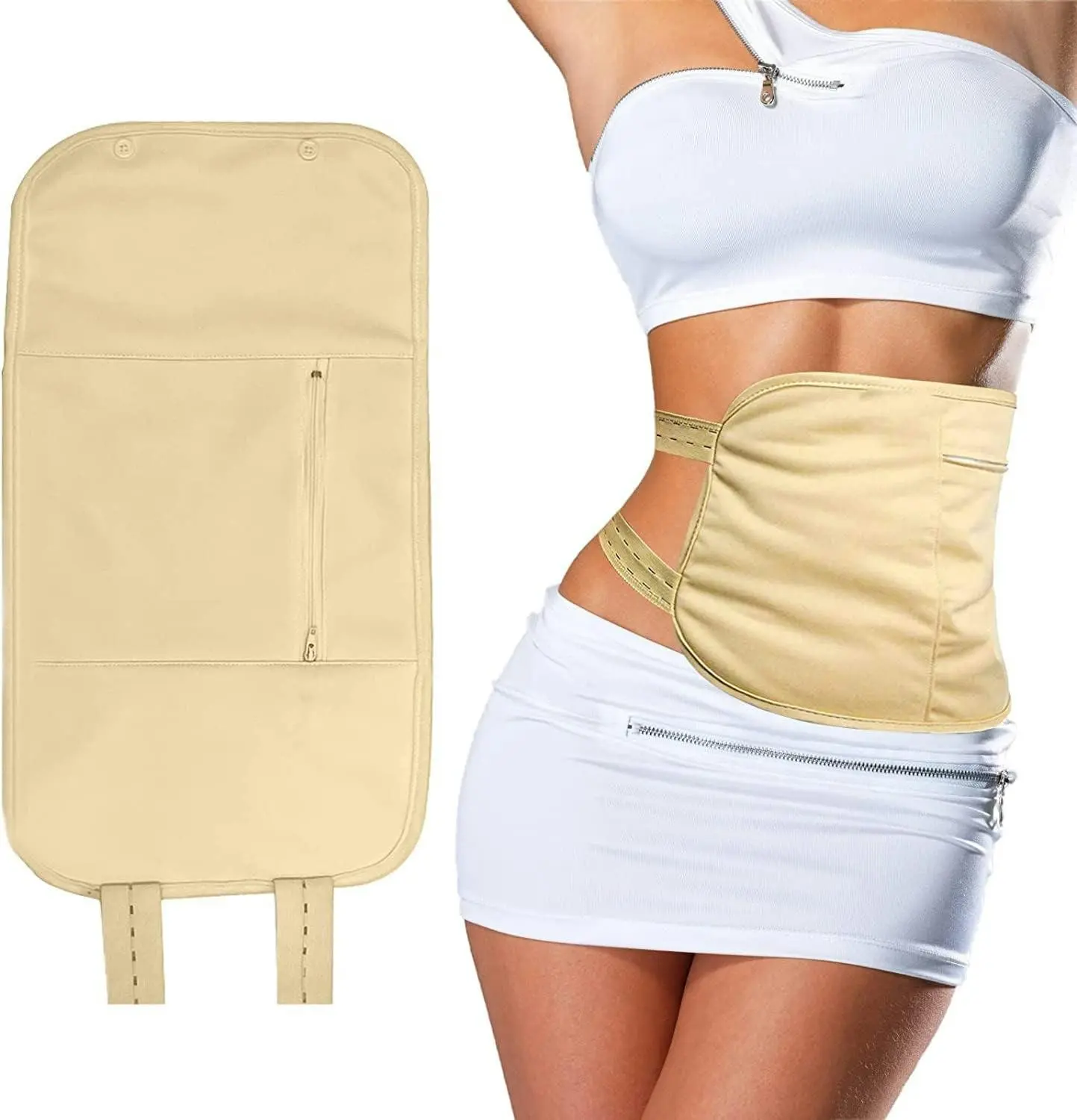 Organic Castor Oil Pack Kit for Liver Detox, Bamboo Cotton Compress, Storage Bag for Insomnia, Constipation, Inflammation - Beauty