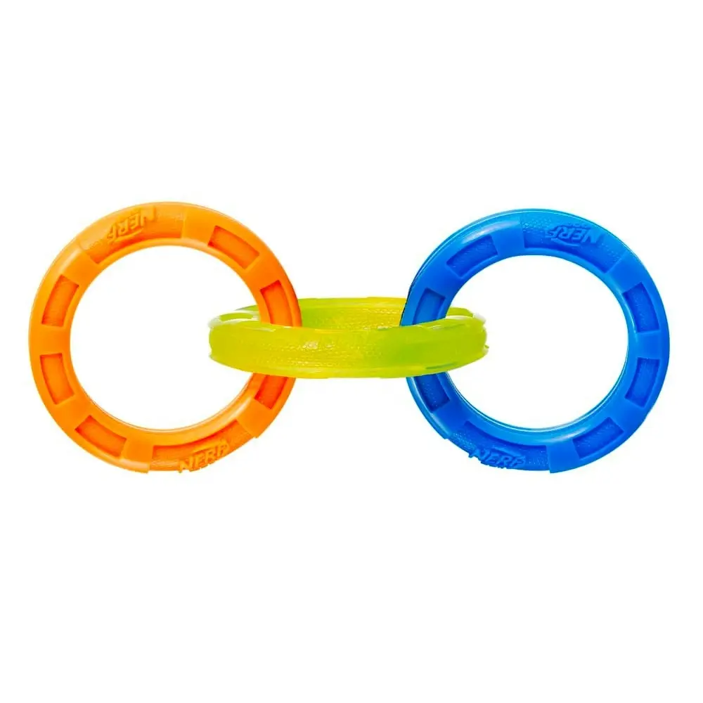Nerf Tuff Tug 3 Rubber Chew/Bite Circle Ring Pet Dog Interactive Playing Toy - Pets