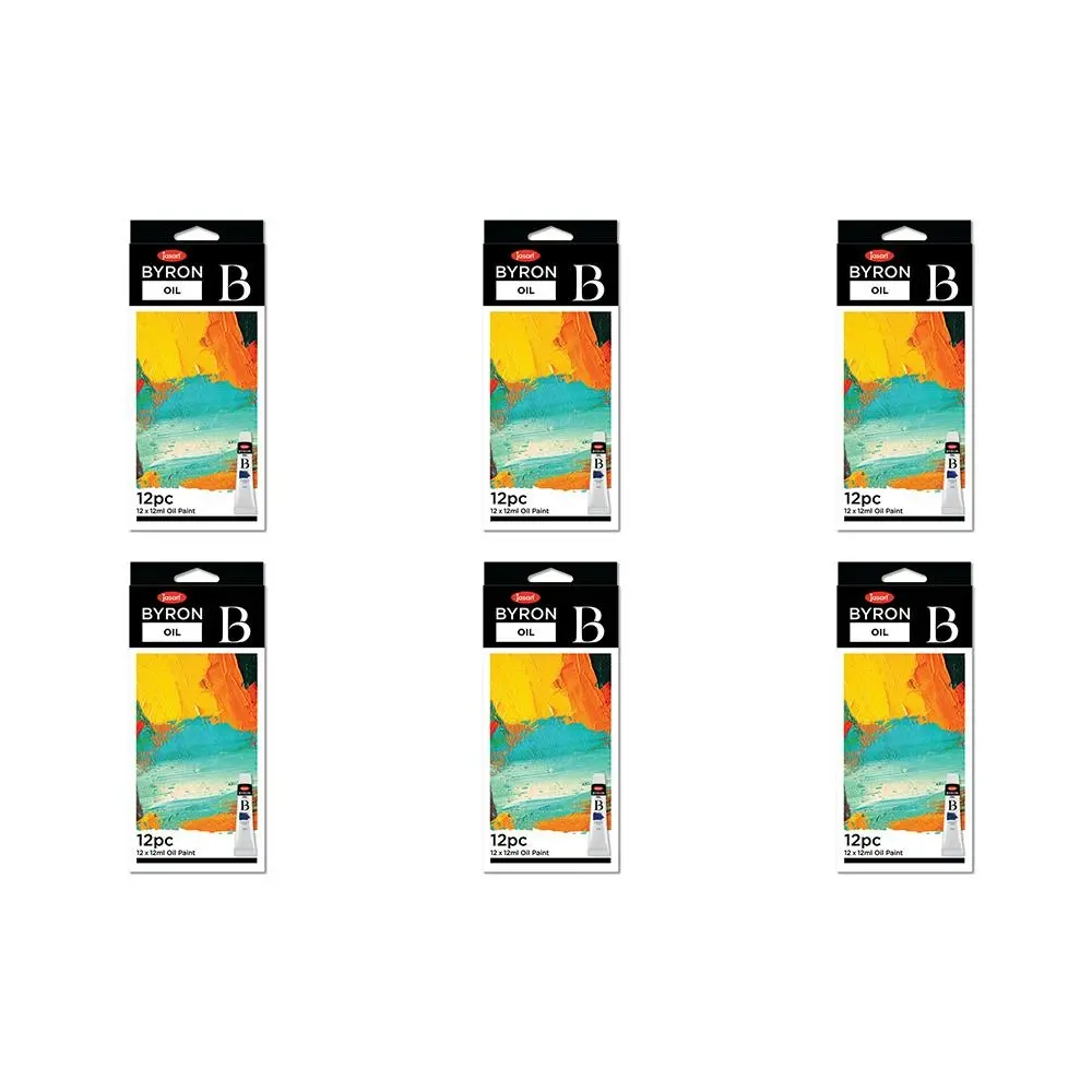 6x 12pc Jasart Byron 12ml Oil Paint Art/Craft Canvas Colouring/Painting Tube Set - Hobbies