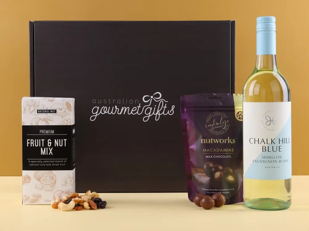 Sauv Blanc & Chocolate Nuts Hamper - Groceries