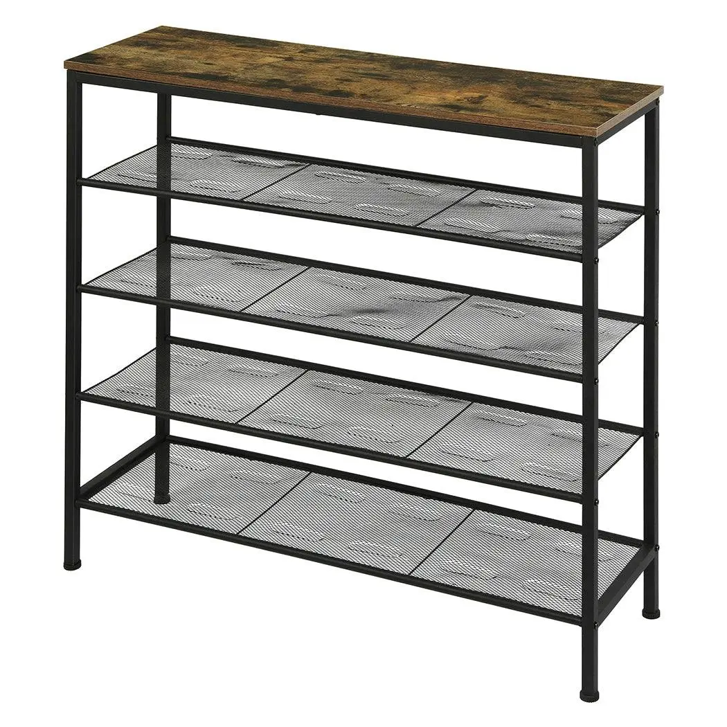Levede 5-Tier Shoe Rack Console Table Storage Organisers Industrial Steel 100cm