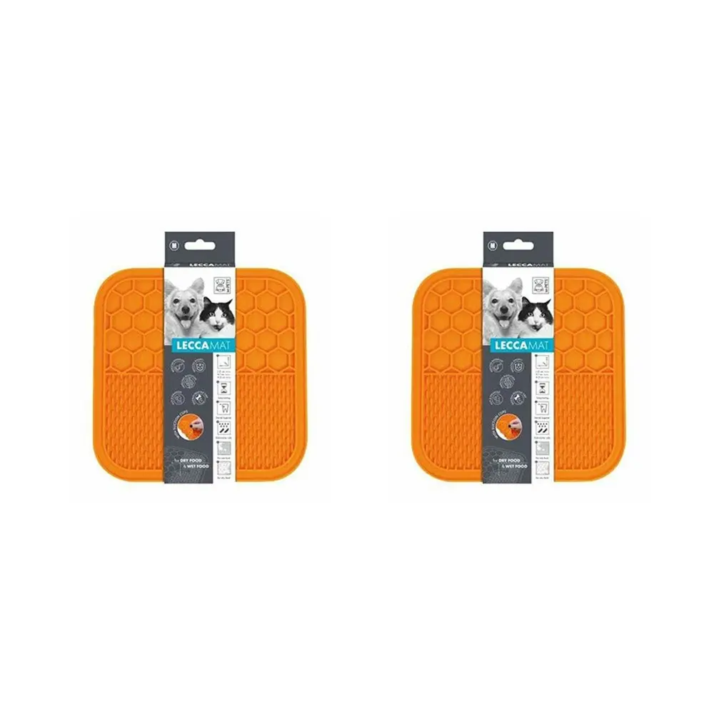 2x M-Pets Lecca Mat Cat/Dog Pad Cushion Pet Bed Comfort Warmer Medium Orange