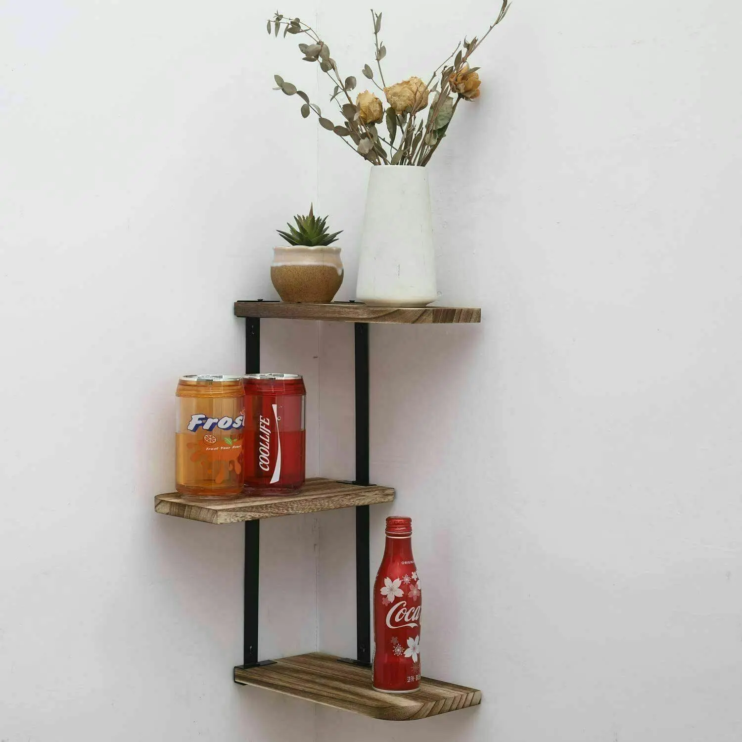 Large 3-Tier Metal Floating Shelf for Kitchen Storage