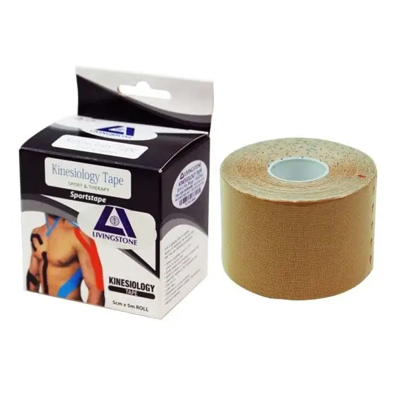 Livingstone Kinesiology Elastic Tape 5cm x 5m Beige 1 Roll - Health
