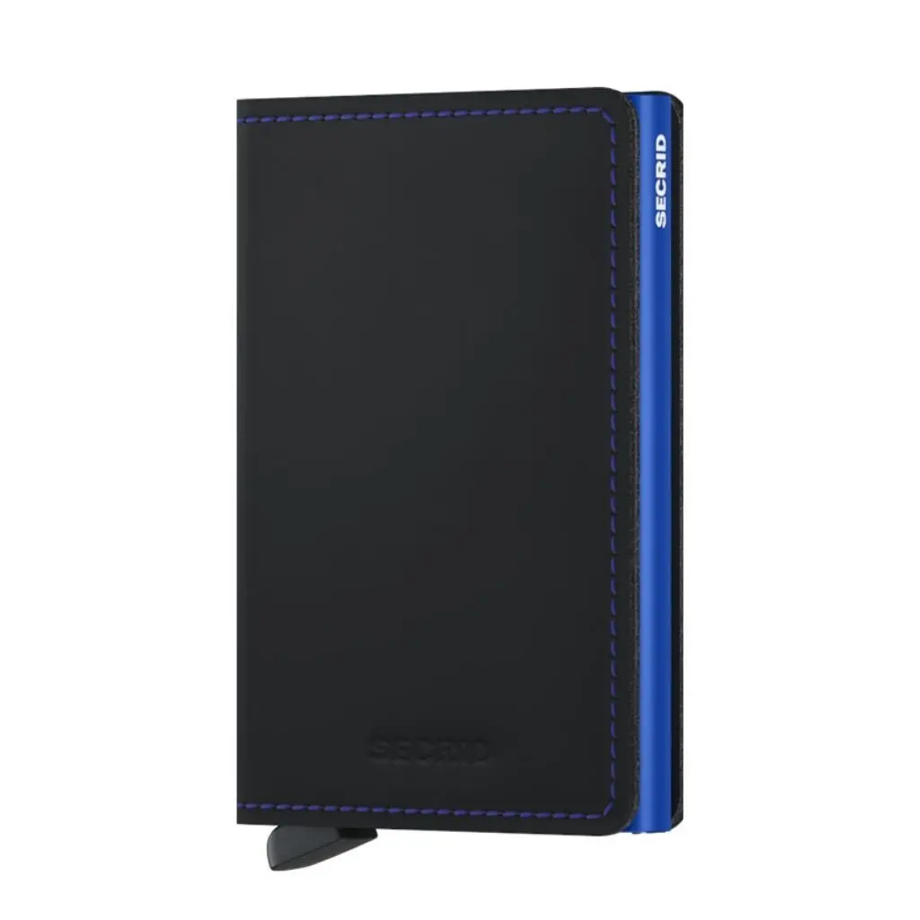 Secrid Slimwallet Matte Black & Blue - Fashion