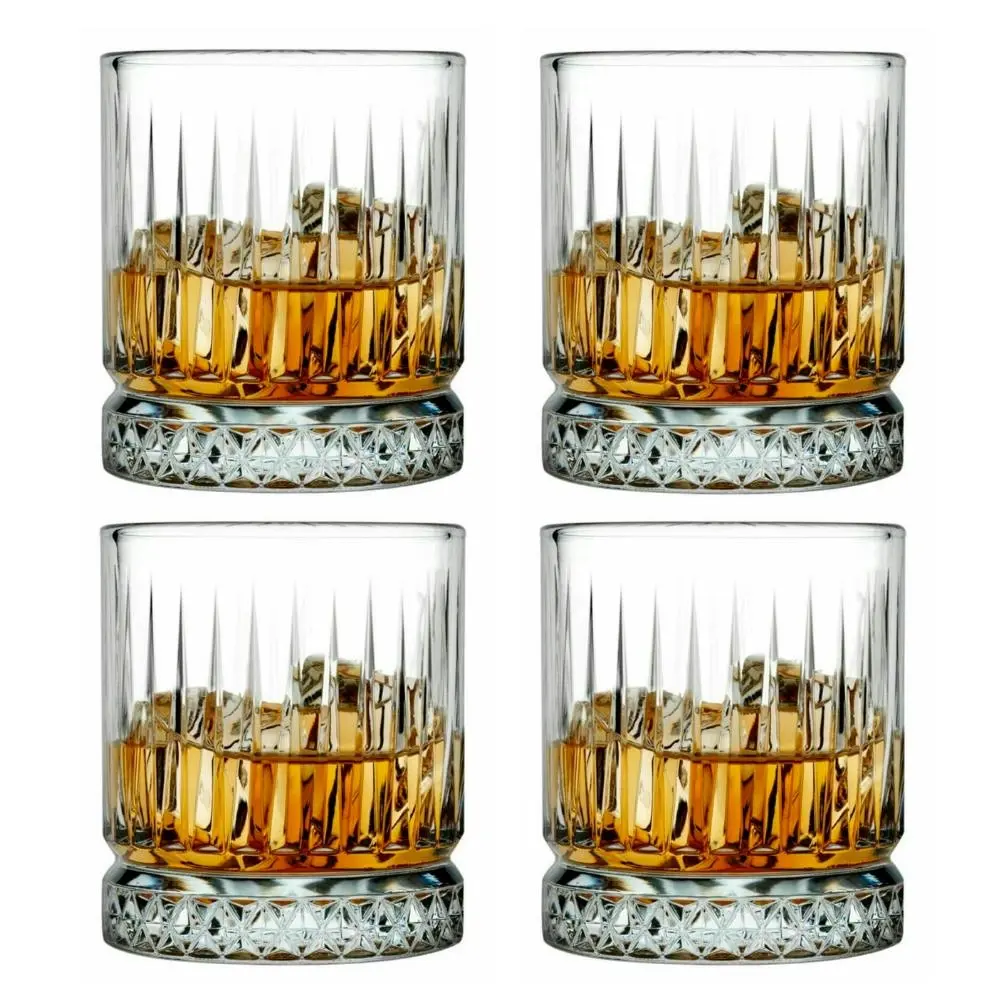 Pasabahce Elysia Whiskey Glass Tumbler 355ml | Set of 4 - Home & Garden