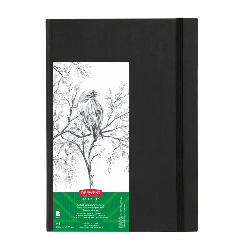 Derwent Academy Art/Craft A4 Visual Art Diary Hardcover Portrait 120pg 140Gsm - Office