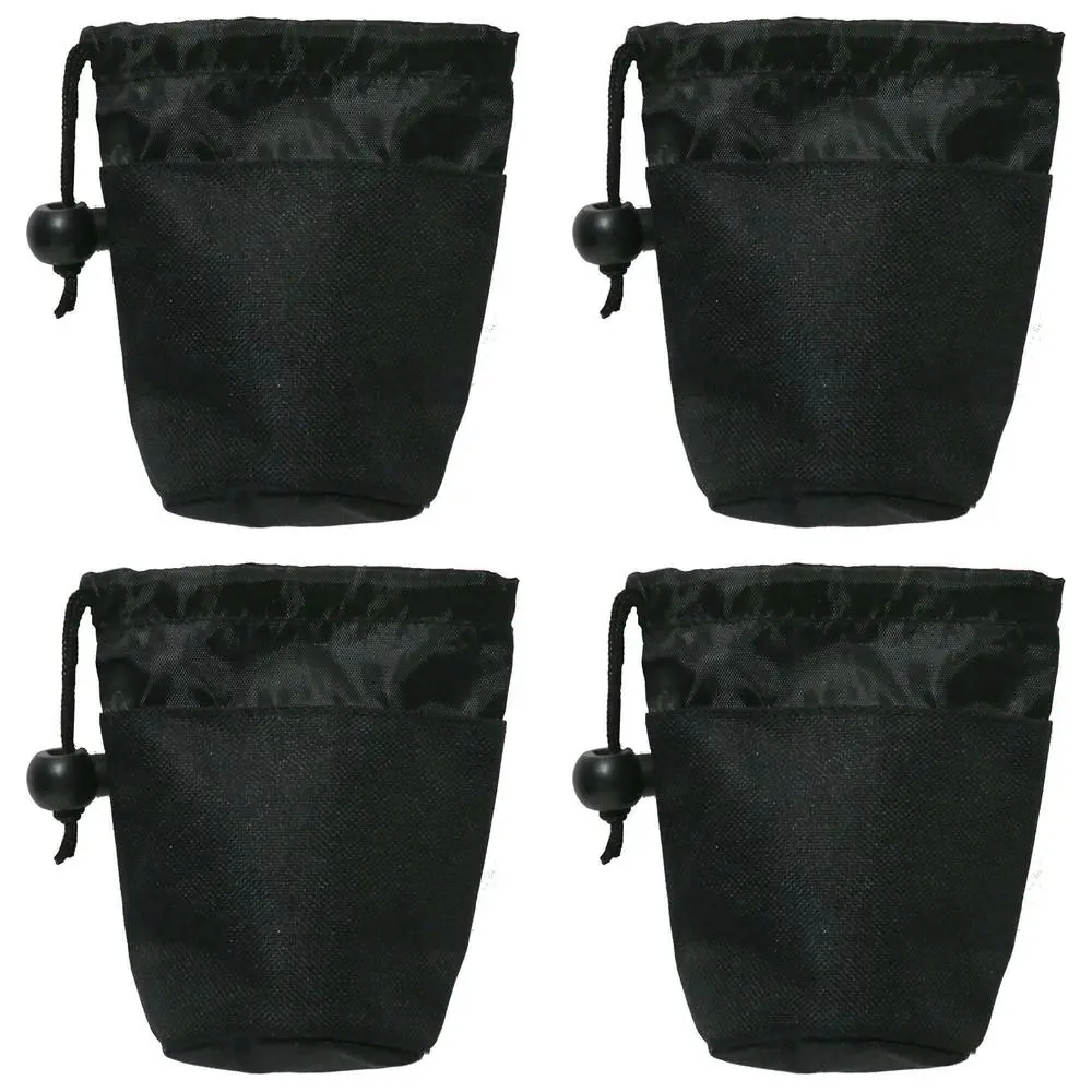 4x Rosewood Pet/Dog Puppy Treat Food Bag Draw String Storage Snack Pouch Black - Pets