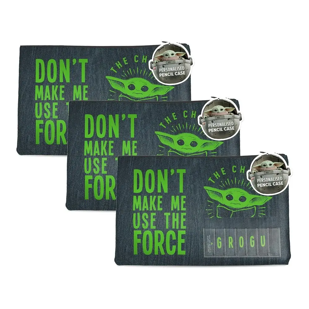3x Star Wars Mandalorian Grogu Named Pencil/Stationary Case Character Themed - Office