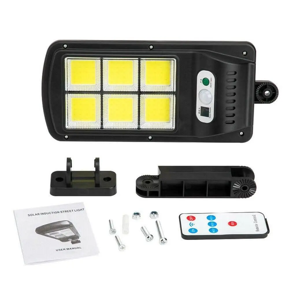 Solar Street LED Light Motion Sensor Remote Outdoor Garden Yard Flood Down Lamp - Home & Garden