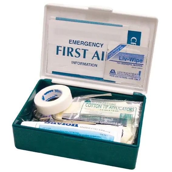 Livingstone Personal First Aid Kit Complete Set In Green Recyclable Plastic Case - Health