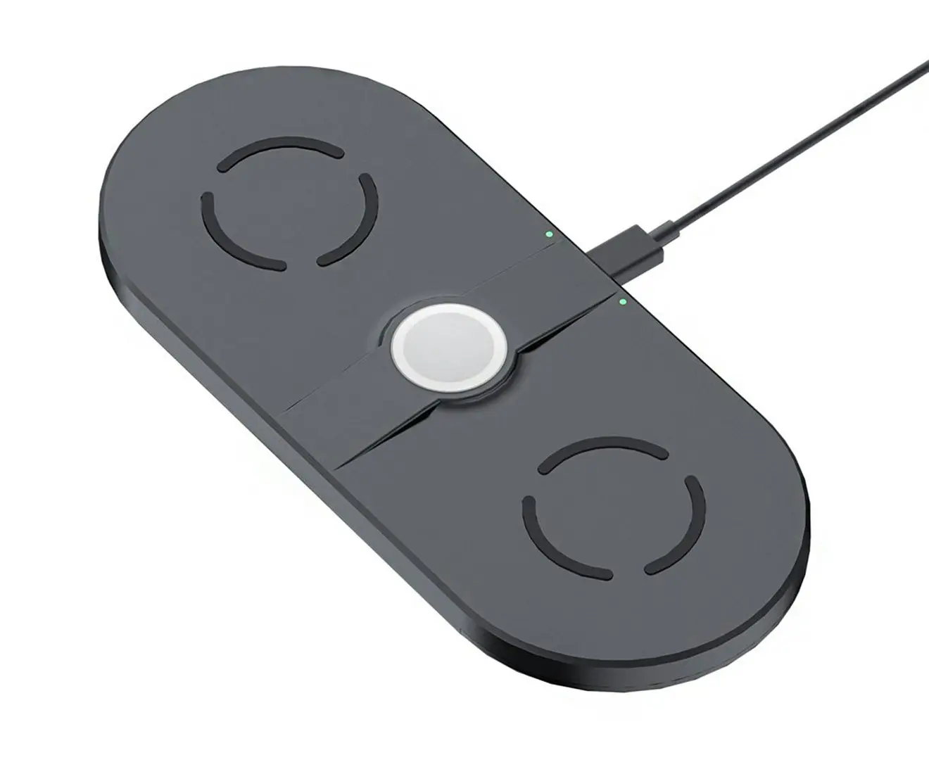 3-in-1 inlaid multifunctional 15W desktop wireless charger-Black