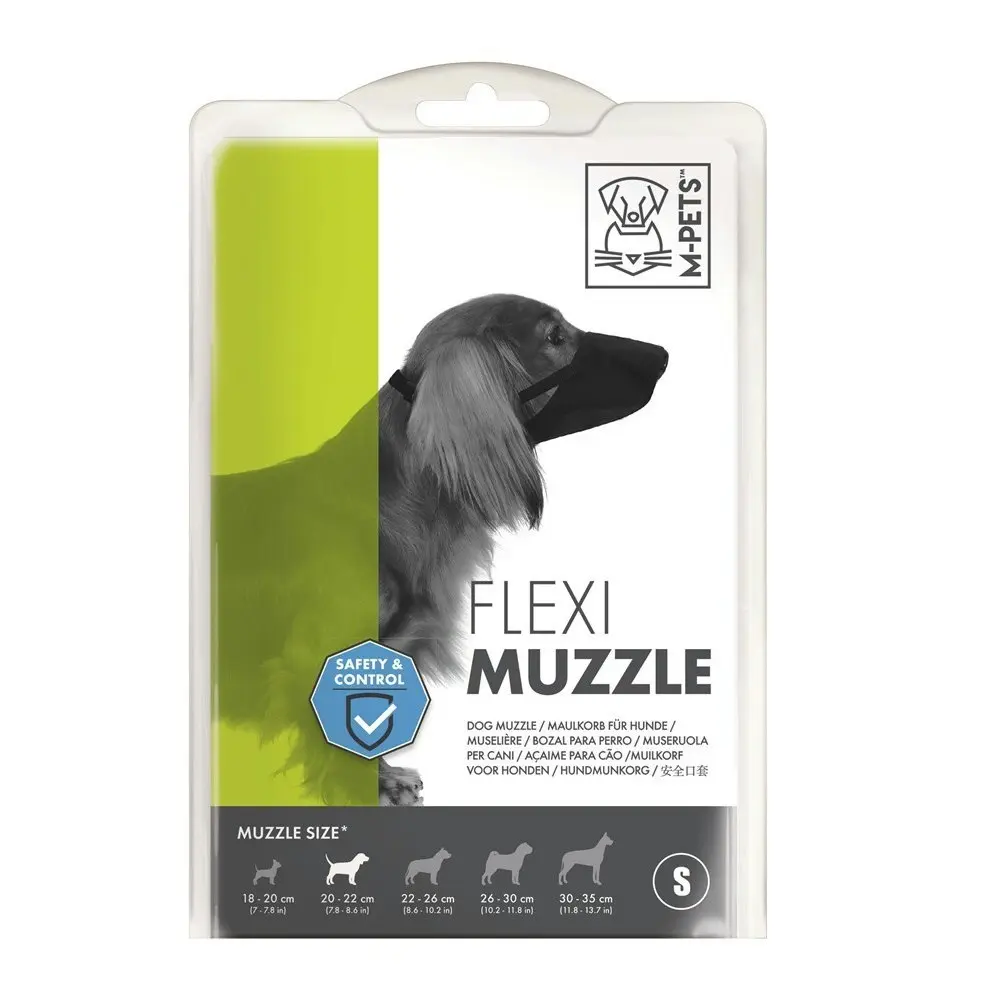 M-Pets 22cm Flexi Muzzle Dog/Puppy Pet Biting/Barking w/ Adjustable Strap Small