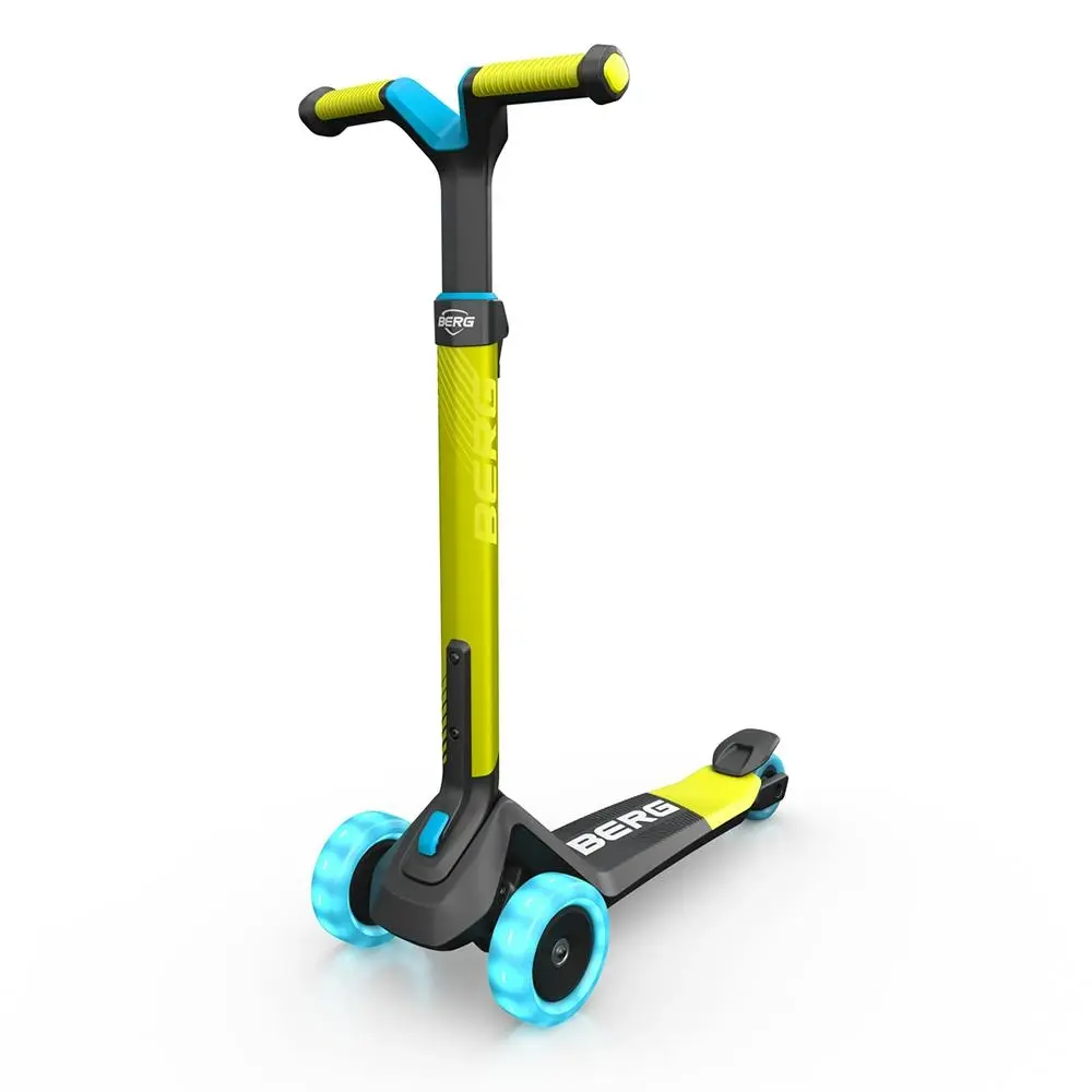 BERG Nexo Foldable Kids' Scooter with Lights – Lime, Age 2+ - Sports & Outdoor