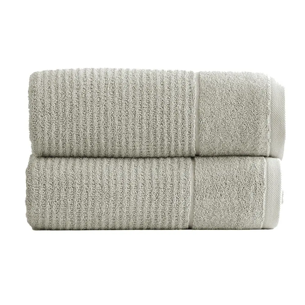 2PK Renee Taylor Cambridge 650GSM Textured 160x80cm Bath Sheet Pumice Stone - Home & Garden