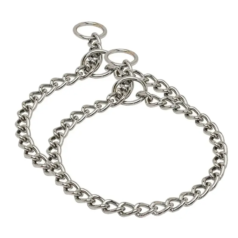 2x Royale 55cm x 2.5mm Pet/Dog Strap Silver Metal Chain Training Collar - Pets