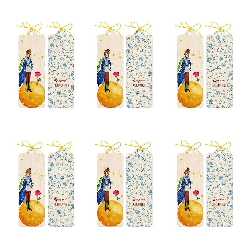 6x Cozywood Wooden Bookmark 4.5x14cm Stationary w/ Waxed Ribbon Little Prince - Office
