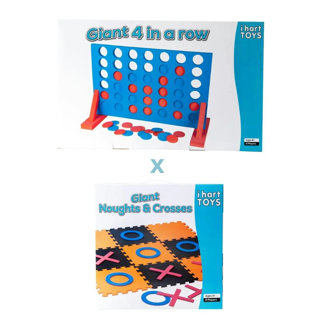 Giant 4 in a Row and Noughts + Crosses Bundle Pack - Toys & Games