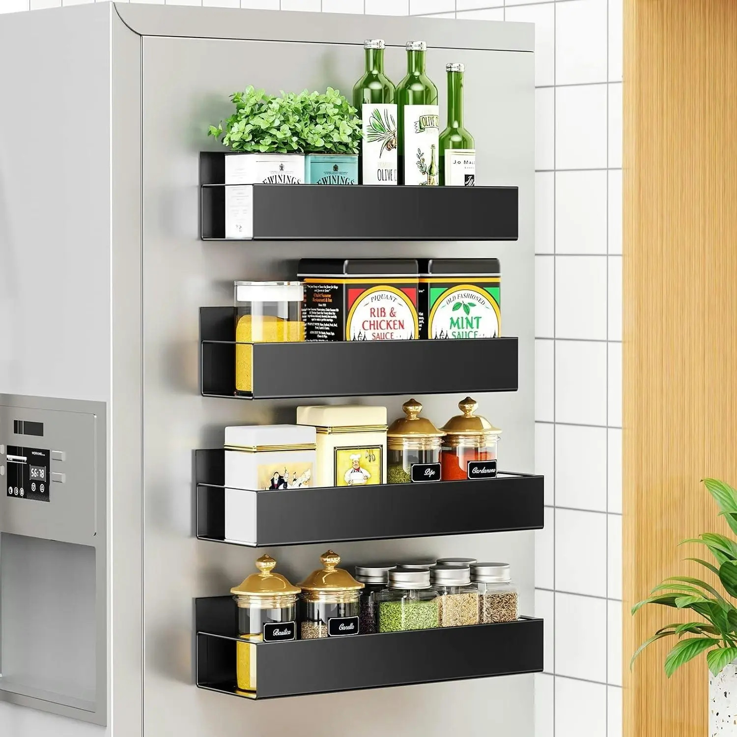 4 pack Magnetic Fridge Spice Rack - Home & Garden