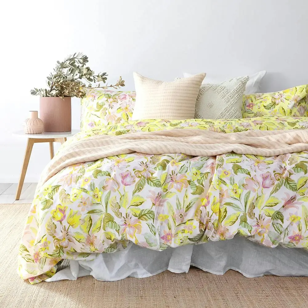 Bambury Phoebe Queen Size Bed Quilt Cover Floral Sheet w/ 2x Pillowcases Set - Home & Garden