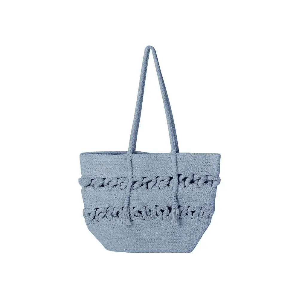 Bambury Ultra soft Moby Tote Shopping/Carry Bag 50x35cm Blue Cotton Knitted - Fashion