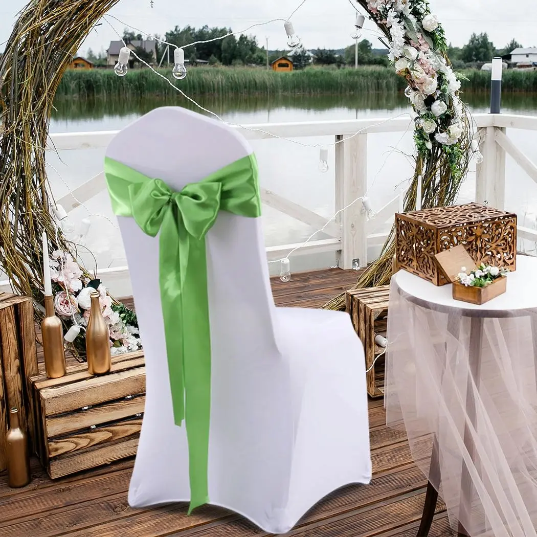 Traderight Group 20 Green Fabric Chair Sashes Covers Table Runner Wedding Party Event Decoration - Hobbies