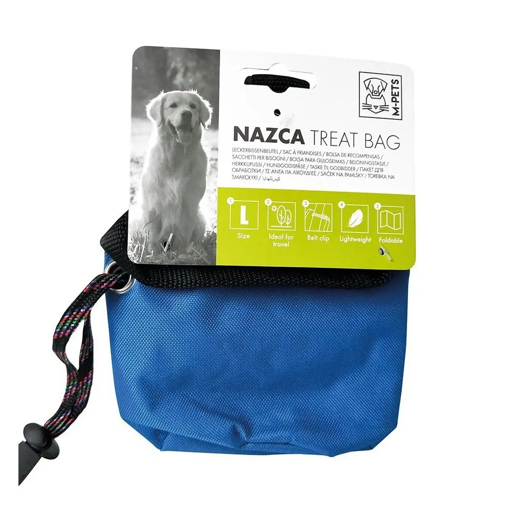 M-Pets 14cm Nazca Treat Bag Dog/Puppy Pet Training Snack/Reward Pouch Holder BLU