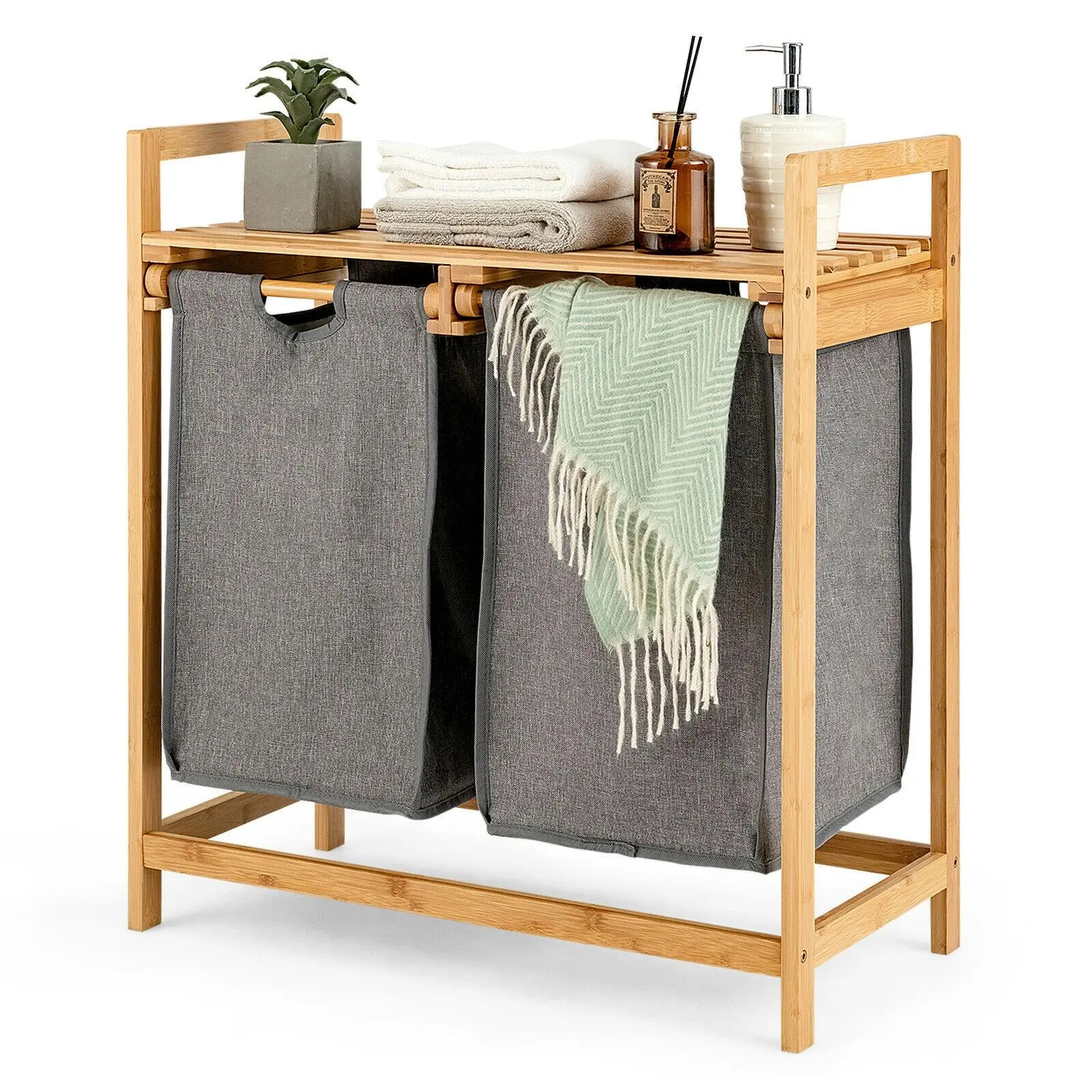 Bamboo Laundry Hamper with Bags - Home & Garden