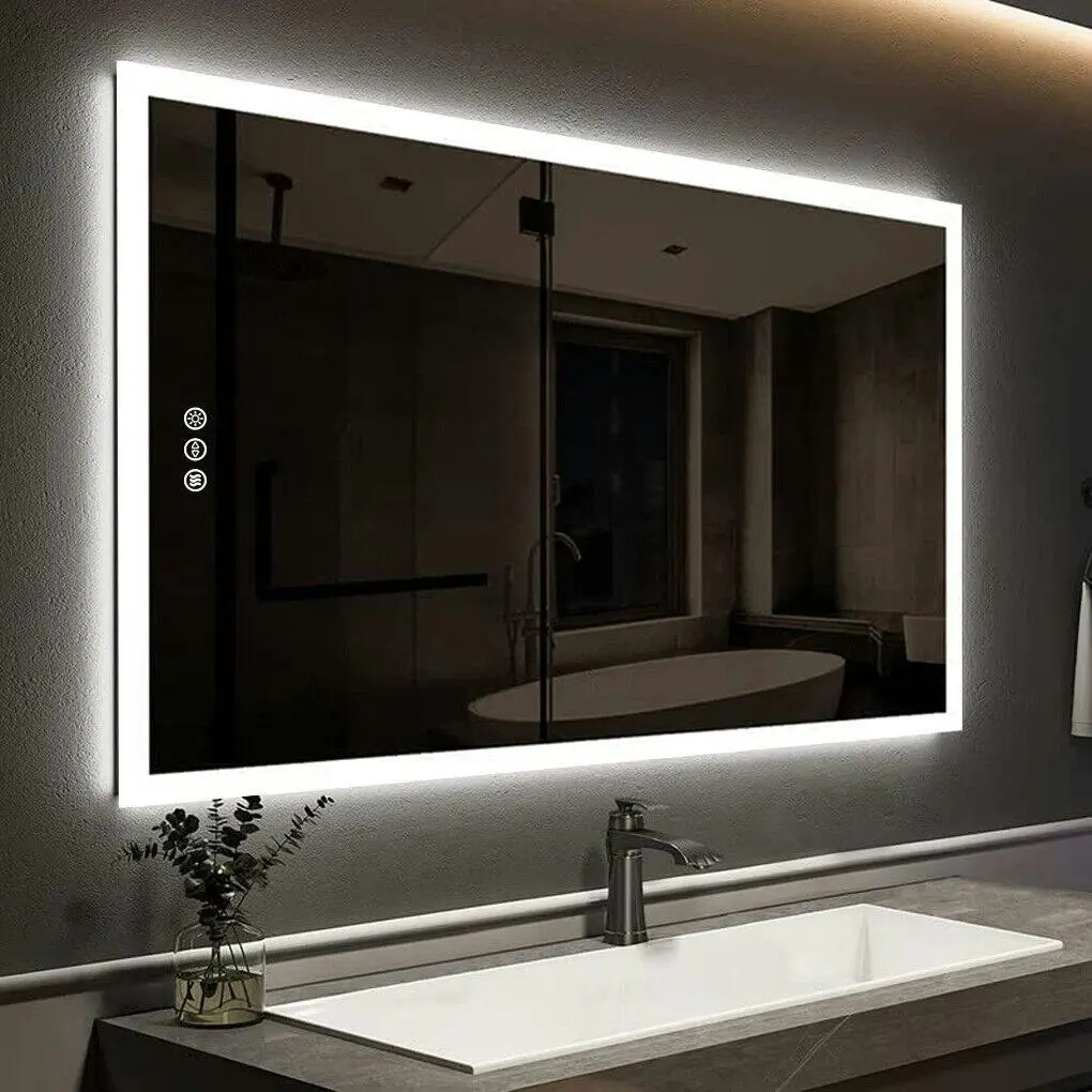 Smart Dimmble LED Bathroom Mirror Save Energy Antifog Waterproof Makeup Mirror - Home & Garden