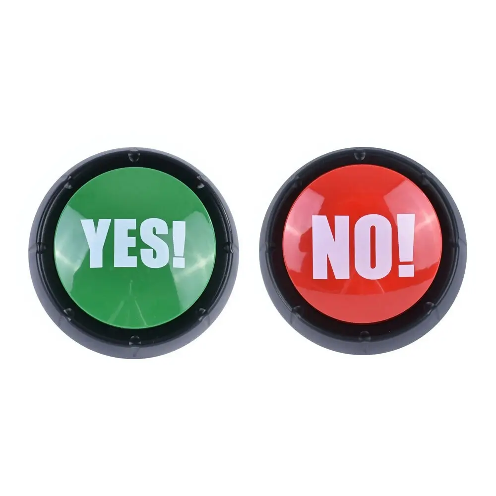 Living Today Yes! & No! Sound Effect Novelty Joke Talking Response Button Toy 8+ - Hobbies