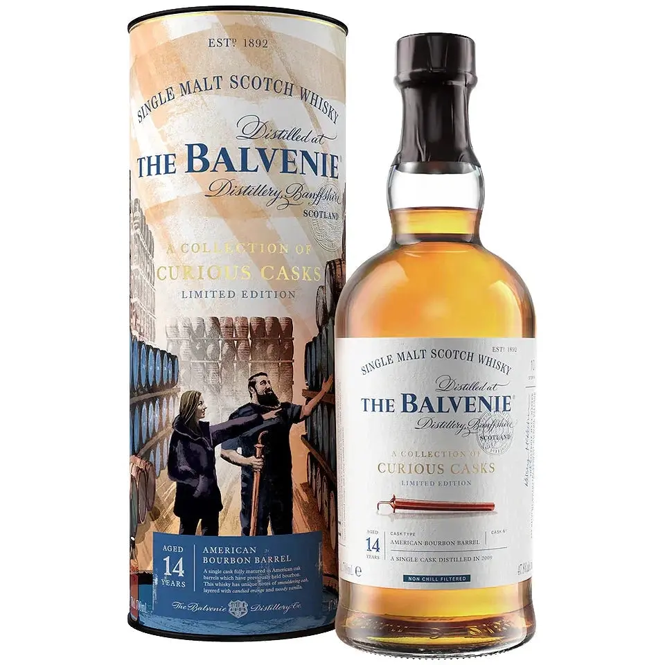 Balvenie 14 Year Old American Bourbon Barrel Collection Of Curious Casks Single Malt Scotch Whisky 700ml - Alcohol