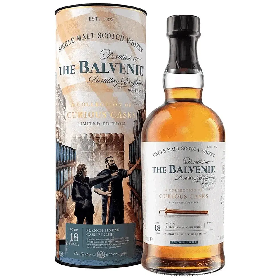 Balvenie 18 Year Old French Pineau Cask Collection Of Curious Casks Single Malt Scotch Whisky 700ml - Alcohol