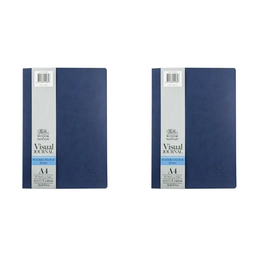 2x Winsor And Newton SoftCover Cotton Water Colour Visual Journal 300gsm A4 40-Pg