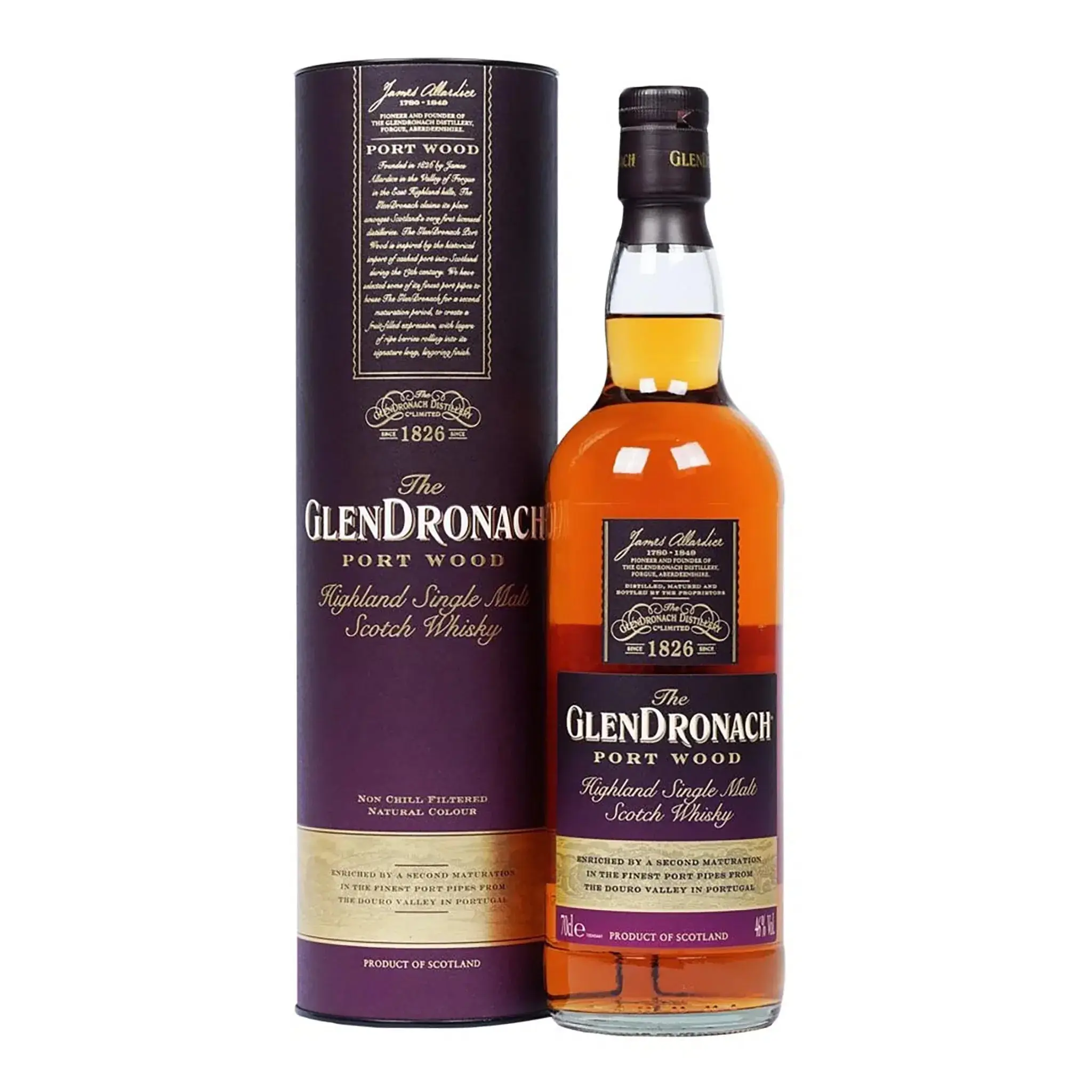 Glendronach Port Wood Finish Single Malt Scotch Whisky 700ml - Alcohol