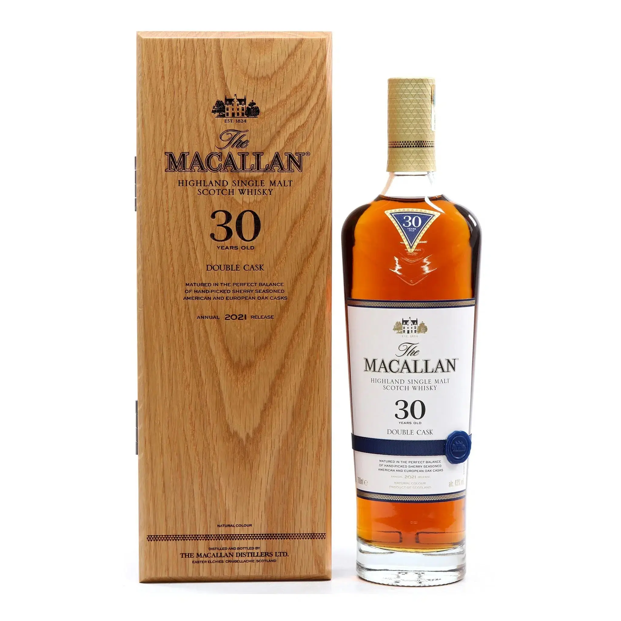 The Macallan Double Cask 30 Year Old (2021 Release) Single Malt Scotch Whisky 700ml - Alcohol