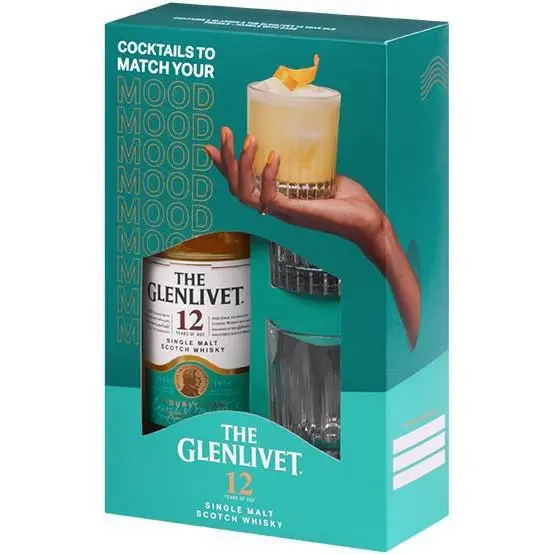 The Glenlivet 12 Year Old Whisky & 2 Glass Gift Pack 700ml - Up to 30% off Alcohol Specials