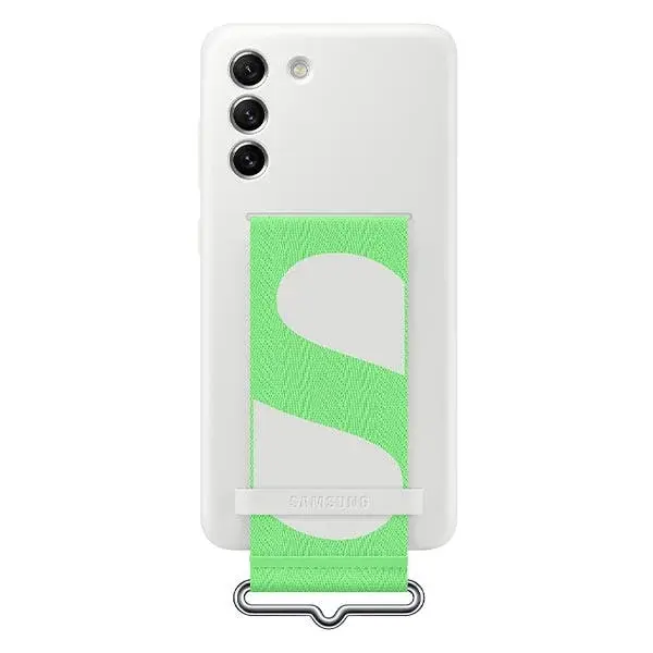 Samsung Silicone Cover with Strap (Suits Galaxy S21 FE) - White