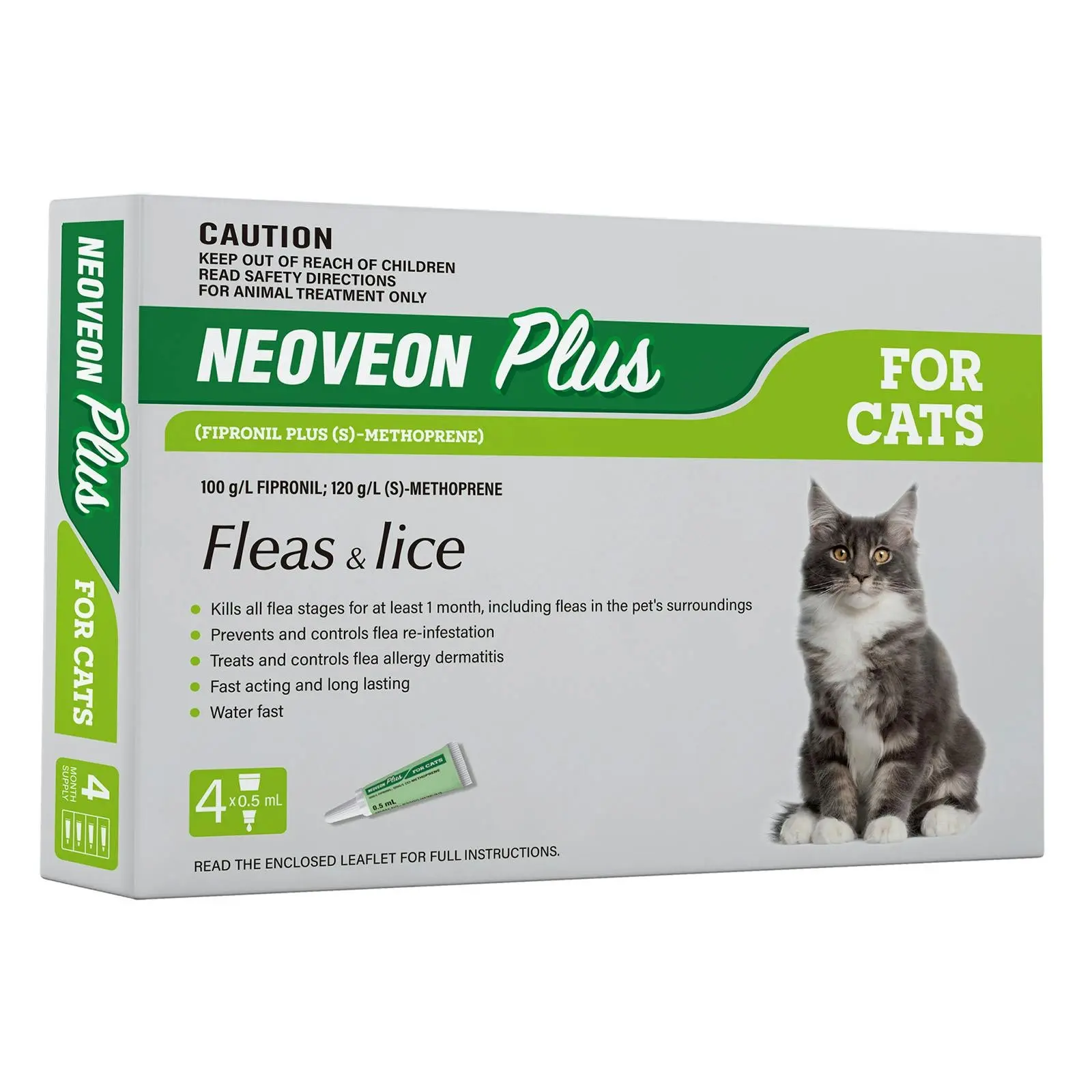 Neoveon Plus For Cats (GREEN) 4 Pipettes - Pets