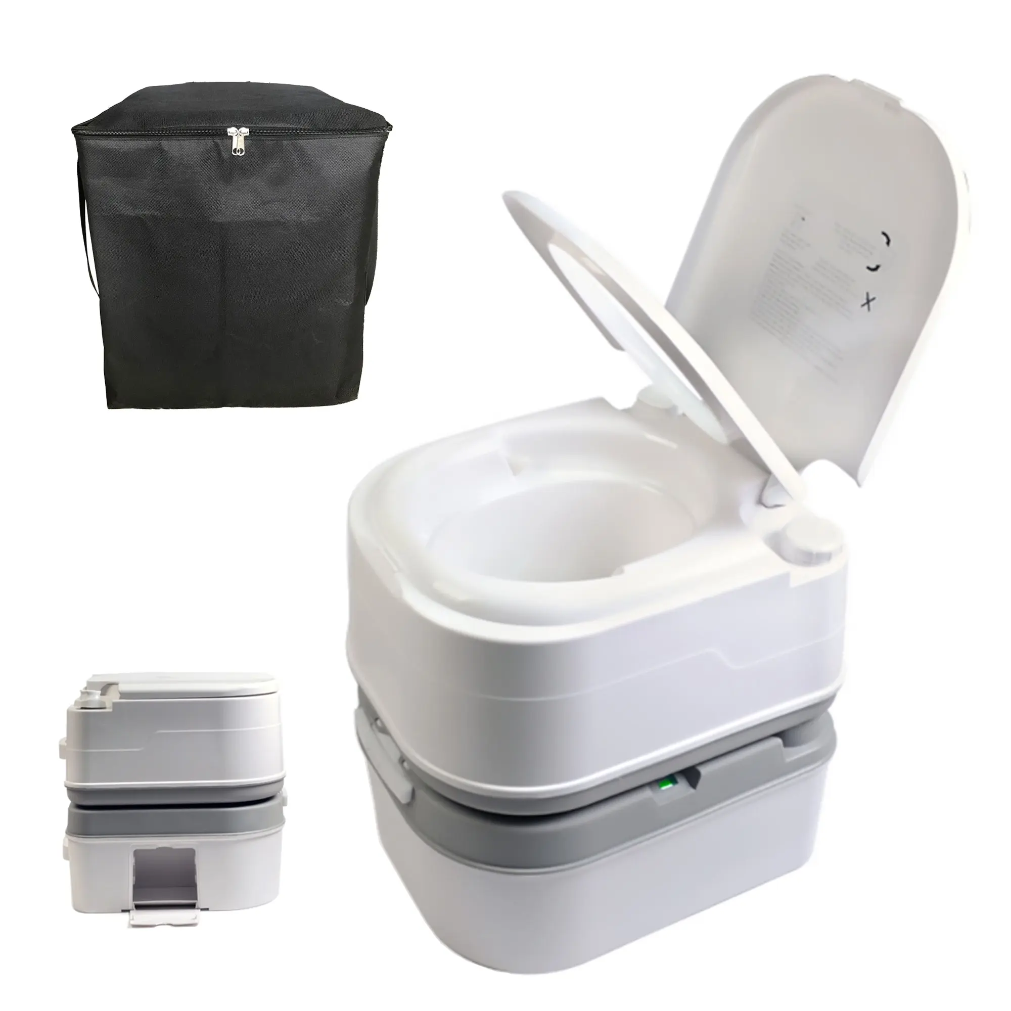 Salesbay Portable Camping Toilet Flushable Outdoor Potty Sealed Tank W Travel Storage Bag - 2pc Package