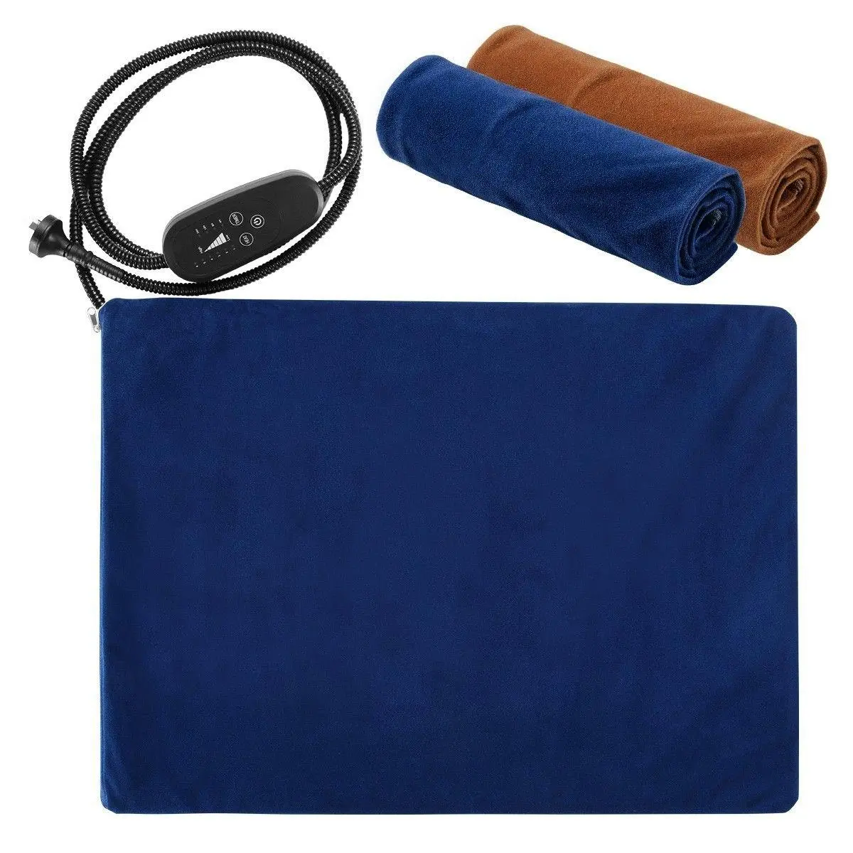 Pet Scene Heated Dog Cat Pad Puppy Electric Heater Blanket Pet Heating Bed Doggy Mat Thermal Protection 60x45cm L - Pets
