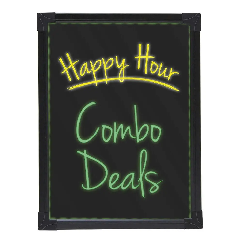 Quartet Flashing LED Battery Operated Writing/Message 44cm Board Glass/Shop Sign - Office