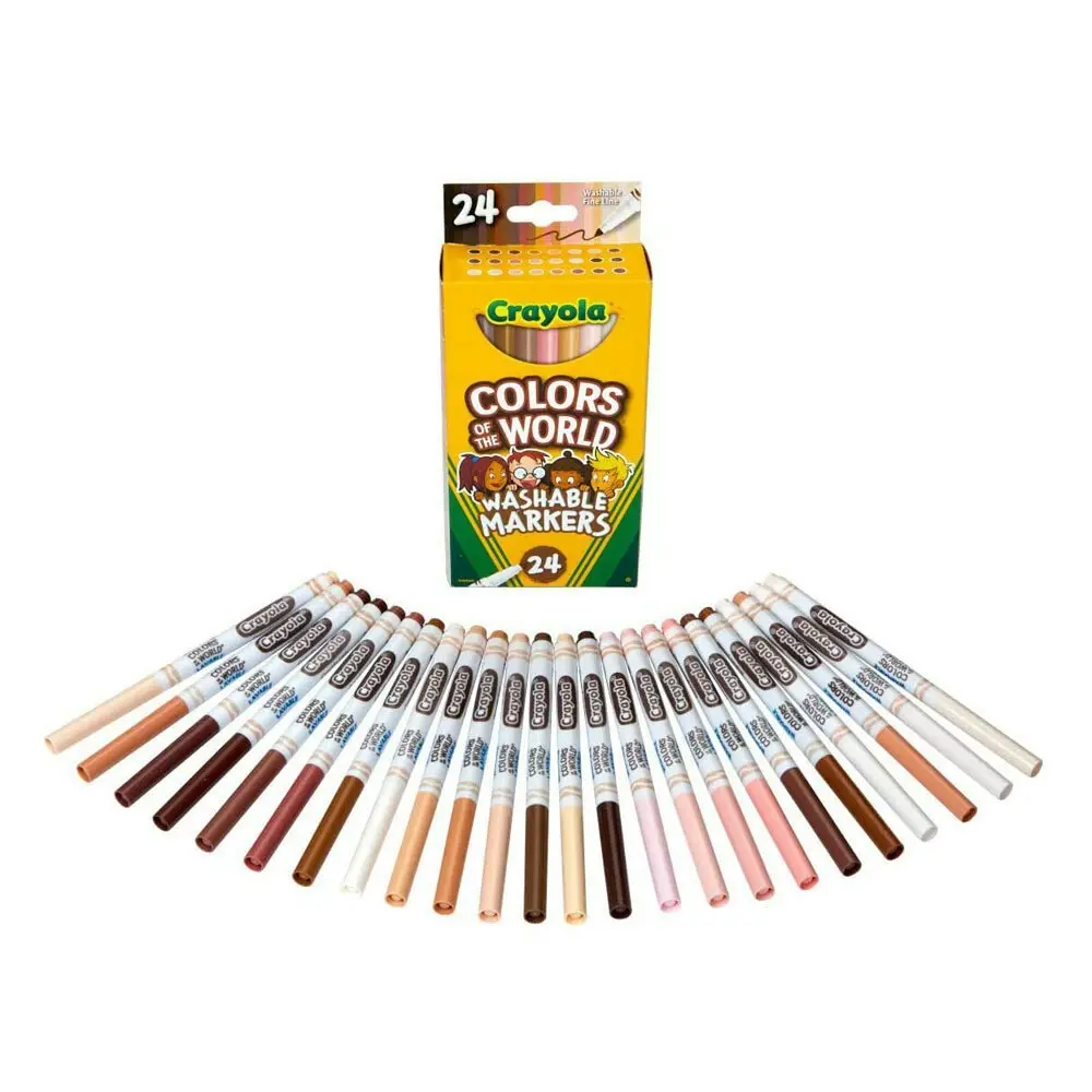 24pc Crayola Colours Of The World Fineline Nontoxic Washable Markers For Kids 3+ - Hobbies