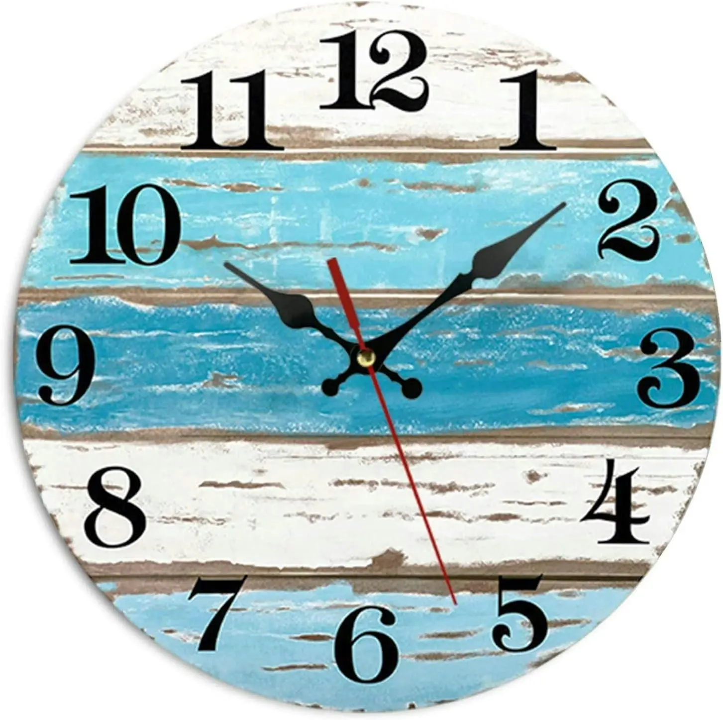 Wall Clock Silent, Quartz Battery Round Easy Read - Home & Garden