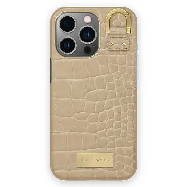 Ideal of Sweden Warm Beige Croco Case (Suits iPhone 14 Pro) - Electronics